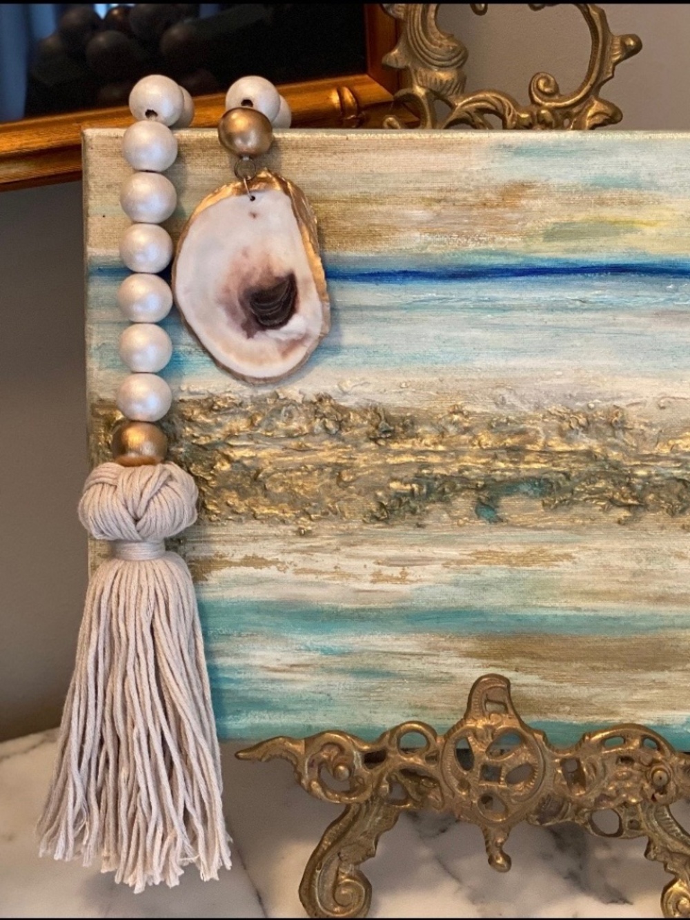 Small Blessing Bead Garland with Oyster and Tassel